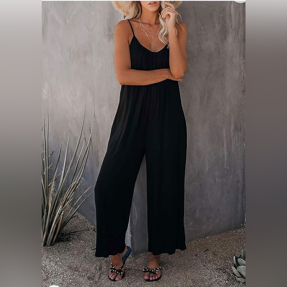 Happy Sailed Women's Loose Jumpsuit Stretchy Long Pants with Pockets (Amazon)